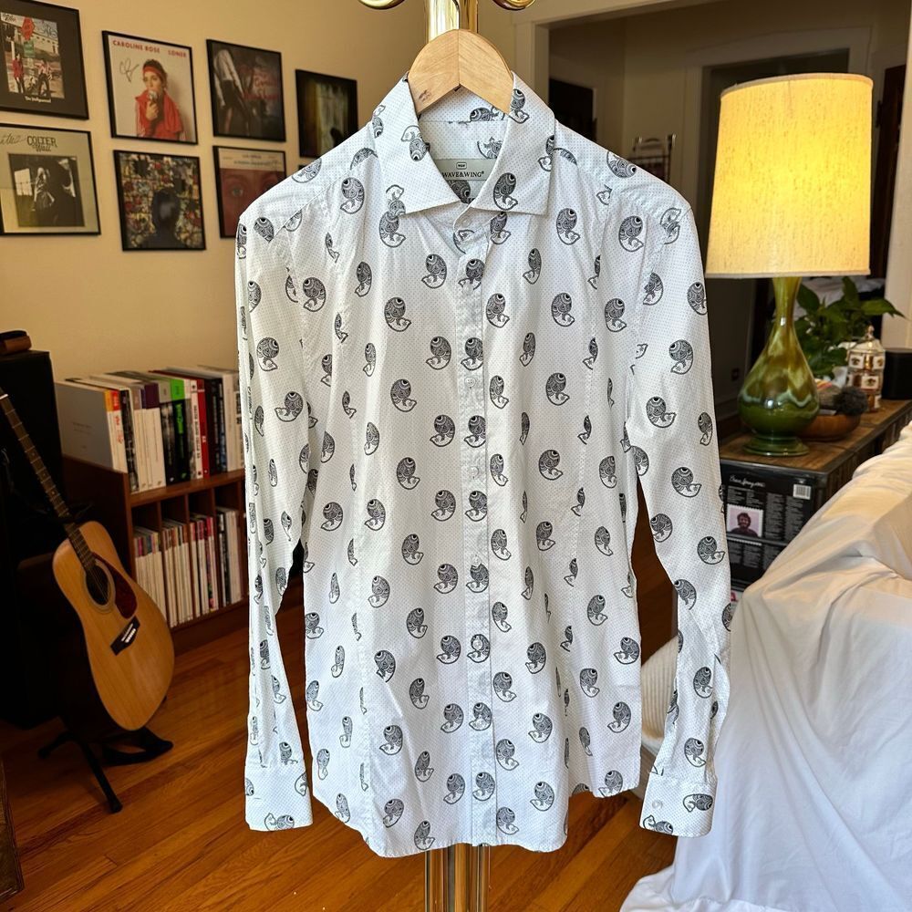 Wave & Wing Mens Patterned Shirt 15.5